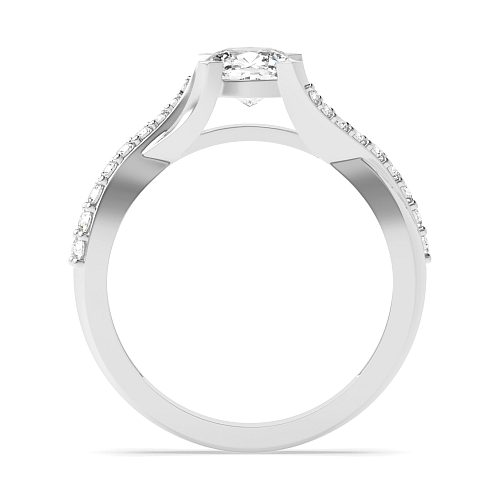 Cushion Crossover shoulder Engagement Rings