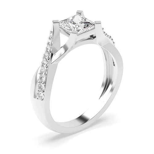 Princess Crossover shoulder Engagement Rings