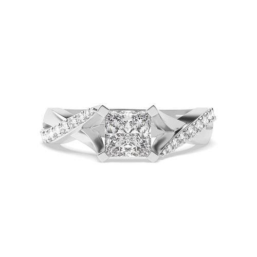 Princess Crossover shoulder Engagement Rings