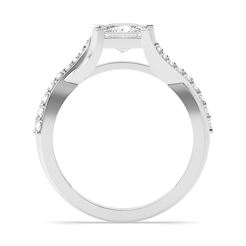 Princess Crossover shoulder Engagement Rings