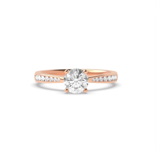 4 Prong Rose Gold Side Stone Engagement Ring
