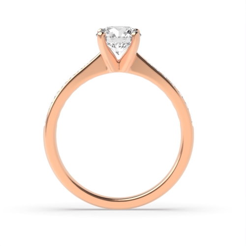 4 Prong Rose Gold Side Stone Engagement Ring