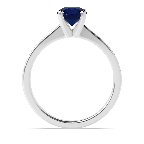 4 Prong Classic tapered shank Blue Sapphire Engagement Rings