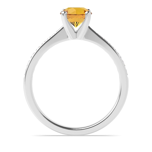 4 Prong Classic tapered shank Citrine Engagement Rings