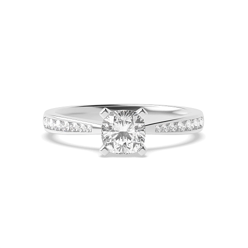 4 Prong Cushion Classic tapered shank Engagement Rings