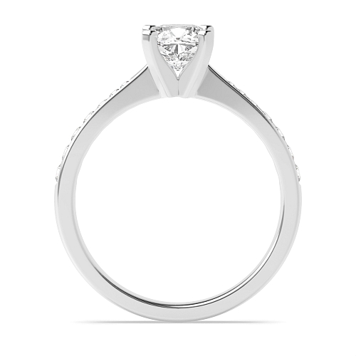 4 Prong Cushion Classic tapered shank Engagement Rings