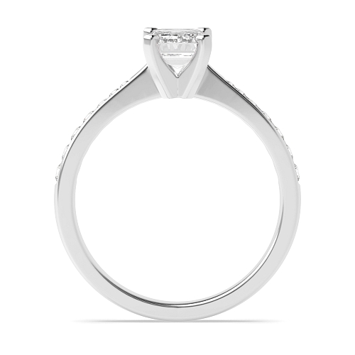 4 Prong Emerald Classic tapered shank Engagement Rings