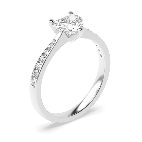 Prong Heart Classic tapered shank Engagement Rings