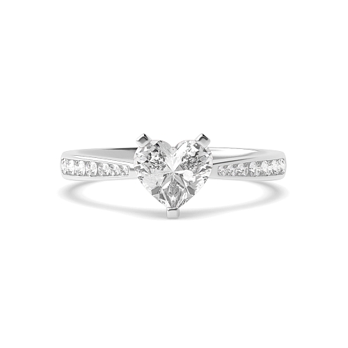 Prong Heart Classic tapered shank Engagement Rings