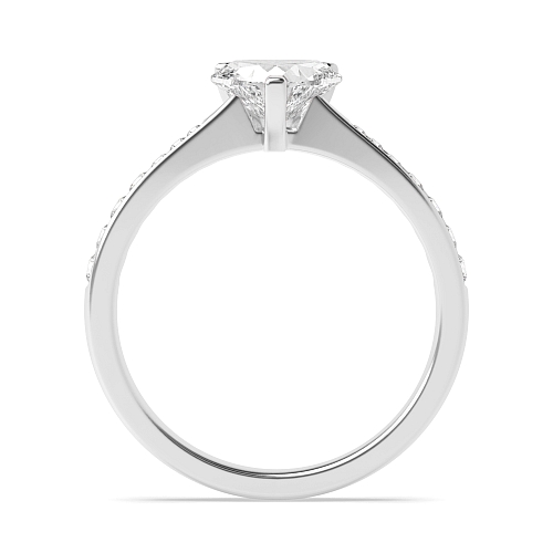 Prong Heart Classic tapered shank Engagement Rings