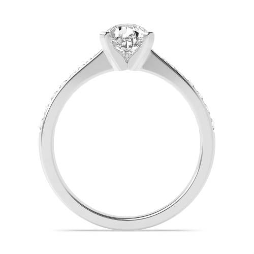 Prong Pear Classic tapered shank Engagement Rings