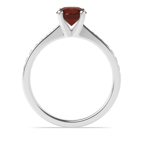 4 Prong Classic tapered shank Garnet Engagement Rings