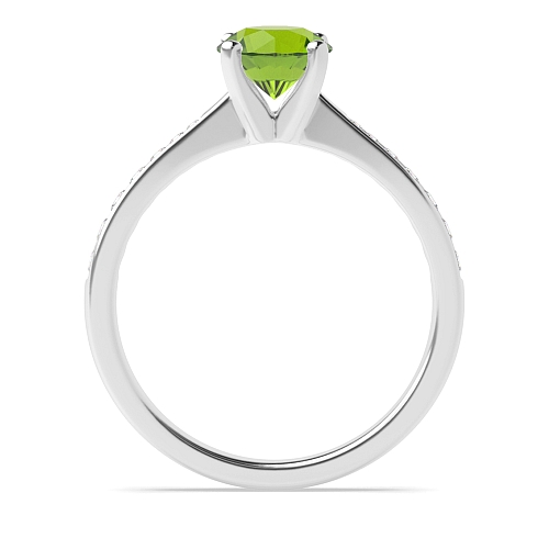 4 Prong Classic tapered shank Peridot Engagement Rings