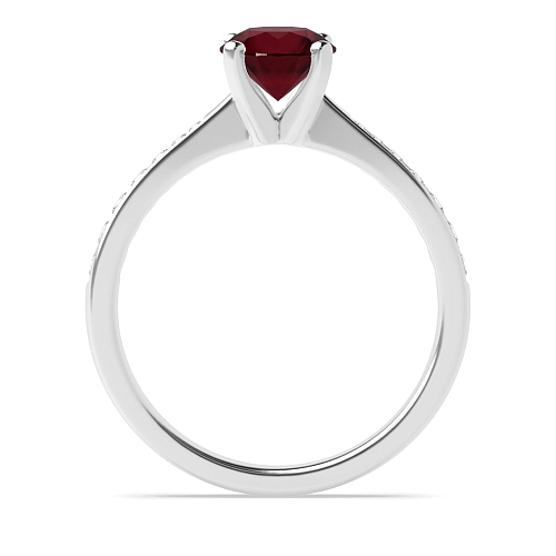 4 Prong Classic tapered shank Ruby Engagement Rings