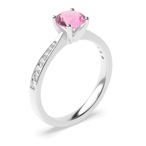 4 Prong Classic tapered shank Tourmaline Engagement Rings