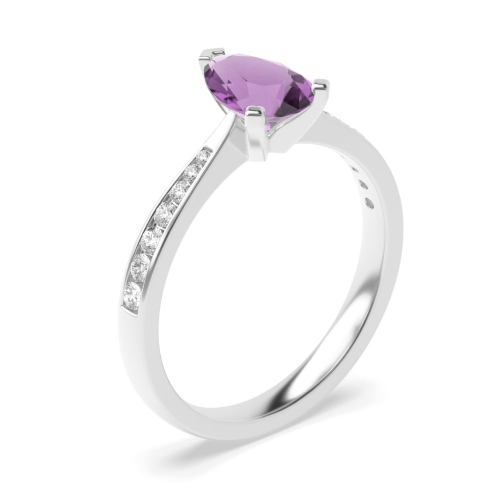 4 Claw Set Round Birthstone Solitaire Diamond Engagement Ring