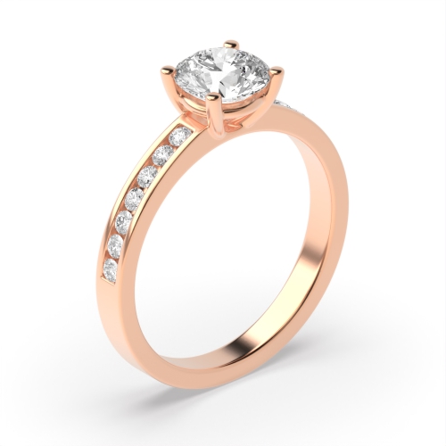 4 Prong Round Rose Gold Basket setting Engagement Rings