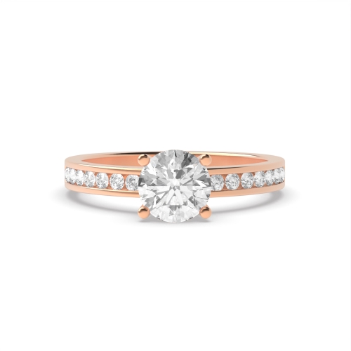 4 Prong Round Rose Gold Basket setting Engagement Rings