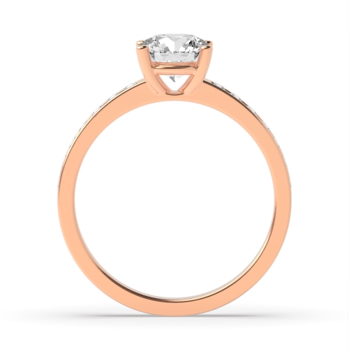 4 Prong Round Rose Gold Basket setting Engagement Rings