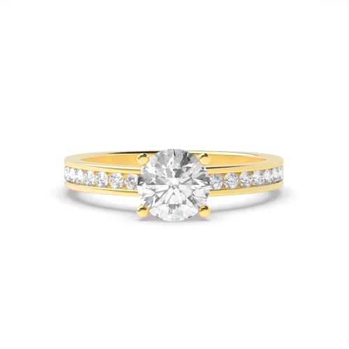 4 Prong Round Yellow Gold Basket setting Engagement Rings