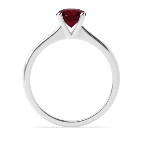 4 Prong Open Set Tapering Shoulder Ruby Solitaire Engagement Ring