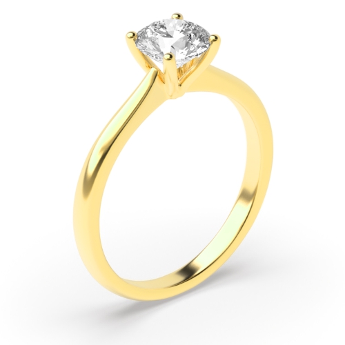 Round Solitaire Diamond Engagement Rings Rose / White Gold & Platinum