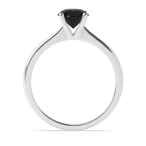 Open set tapering shoulder Black Diamond Solitaire Engagement Rings