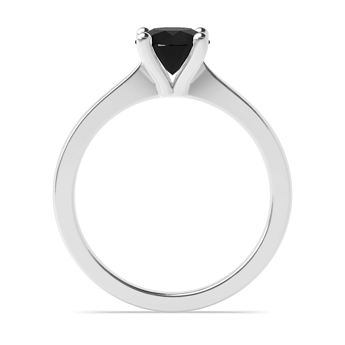 Open set tapering shoulder Black Diamond Engagement Rings