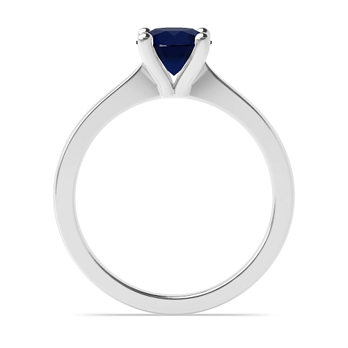 Open set tapering shoulder Blue Sapphire Engagement Rings