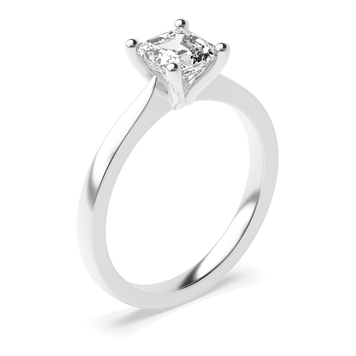 Asscher Open set tapering shoulder Engagement Rings