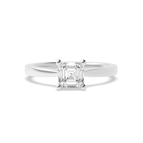 Asscher Open set tapering shoulder Engagement Rings