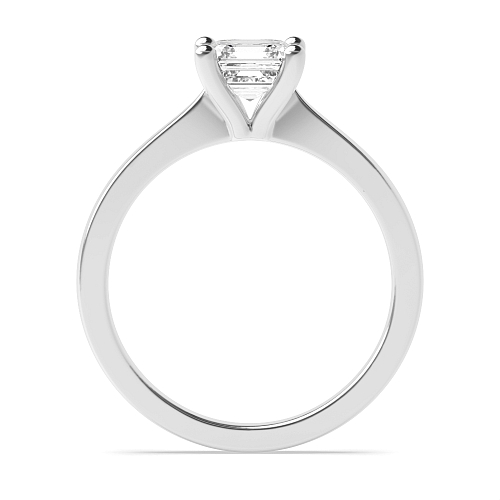 Asscher Open set tapering shoulder Engagement Rings