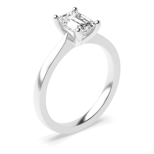Emerald Open set tapering shoulder Engagement Rings