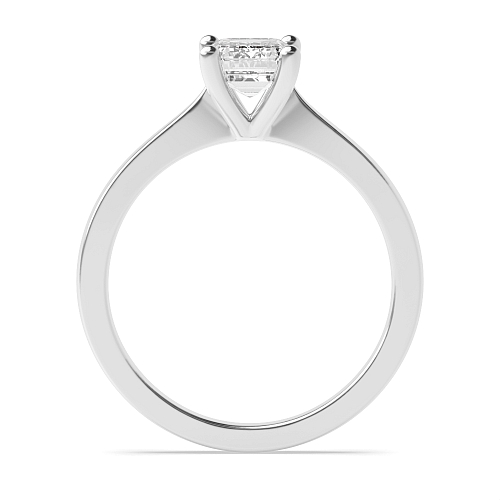 Emerald Open set tapering shoulder Engagement Rings