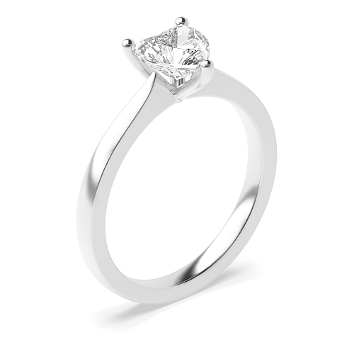 Prong Heart Open set tapering shoulder Engagement Rings