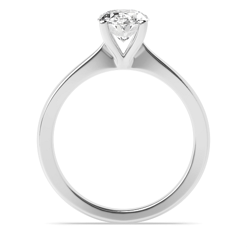 Oval Open set tapering shoulder Solitaire Engagement Rings