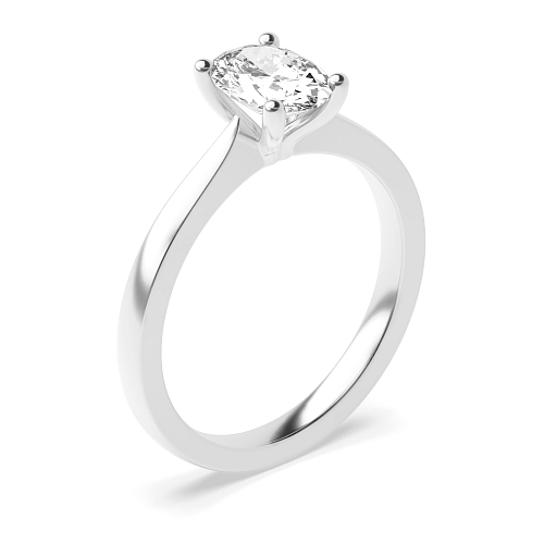 Oval Open set tapering shoulder Engagement Rings