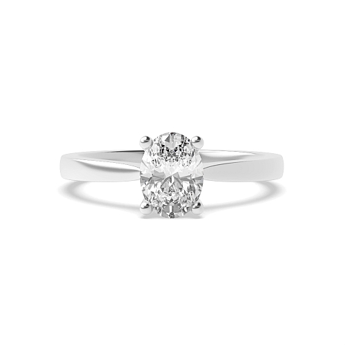 Oval Open set tapering shoulder Engagement Rings