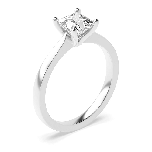 Princess Open set tapering shoulder Engagement Rings