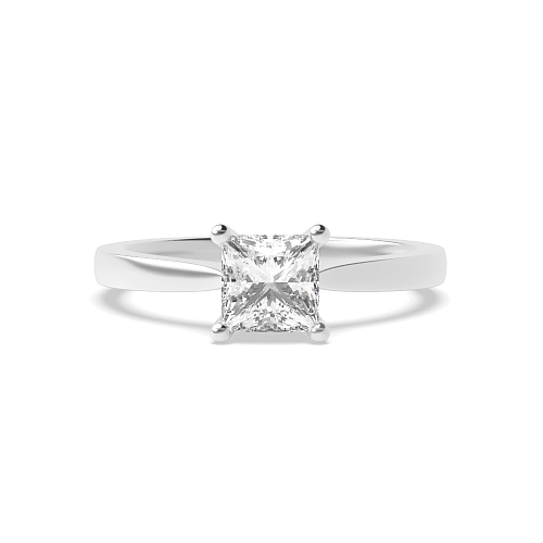 Princess Open set tapering shoulder Engagement Rings
