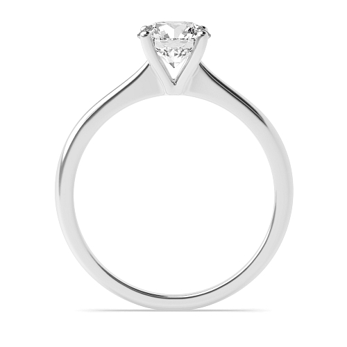 4 Prong Silver Open Set Tapering Shoulder Solitaire Engagement Ring