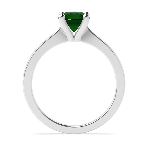 Open set tapering shoulder Emerald Engagement Rings