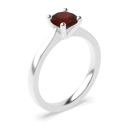 Open set tapering shoulder Garnet Engagement Rings