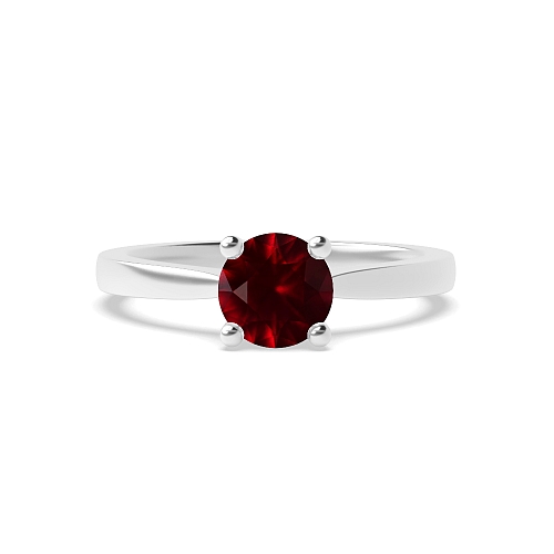 Open set tapering shoulder Ruby Engagement Rings