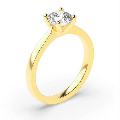 Yellow Gold Open set tapering shoulder Engagement Rings