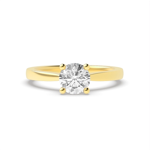 Yellow Gold Open set tapering shoulder Engagement Rings
