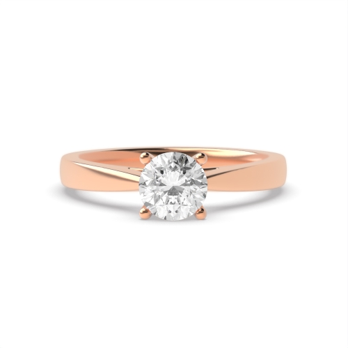 4 Prong Round Rose Gold Raised set classic Engagement Rings