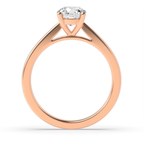 4 Prong Round Rose Gold Raised set classic Engagement Rings