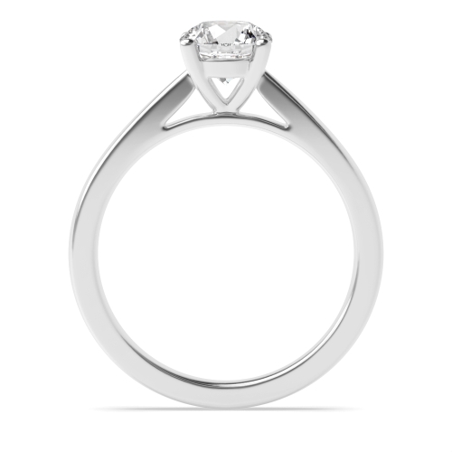 4 Prong Round Silver Raised set classic Engagement Rings