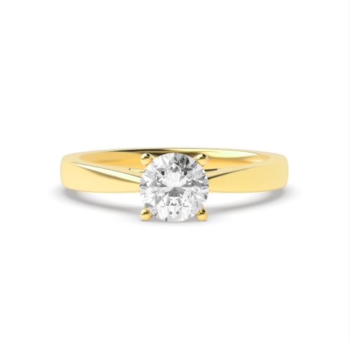 4 Prong Round Yellow Gold Raised set classic Engagement Rings